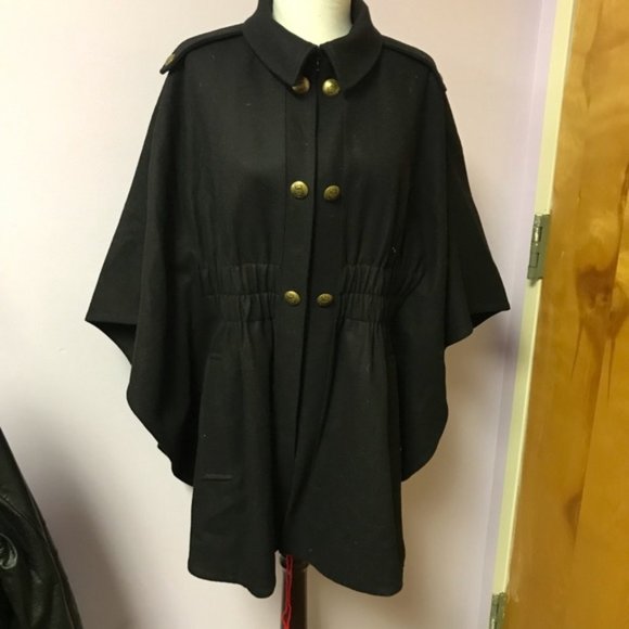 New vintage Juicy Couture wool military cape capelet poncho shawl jacket coat - Picture 6 of 14